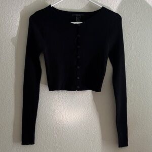 Forever 21 Ribbed Button-Down CropTop